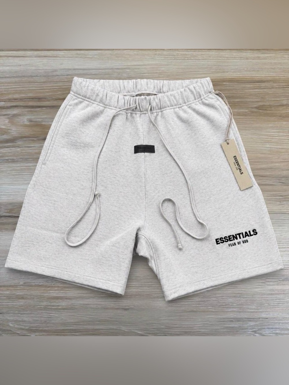 Fear of God ESSENTIALS Men’s Light Oatmeal Tee & Shorts Set • XS-XL